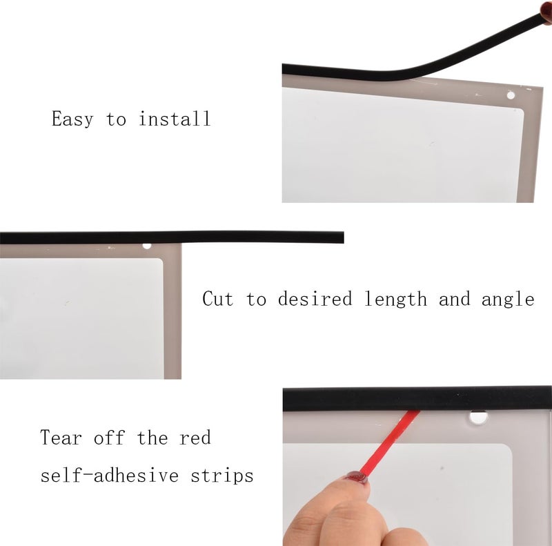 Pettyelf Silicone Edge Trim Self-Adhesive U Channel Silicone Edge Trim Edge Protector for Sheet Metal (Black, Fit 5/16" - L 10') - Image 4